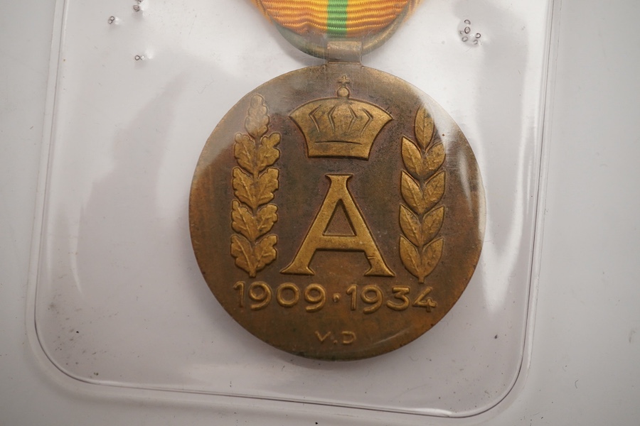 A collection of medal related items, etc., including